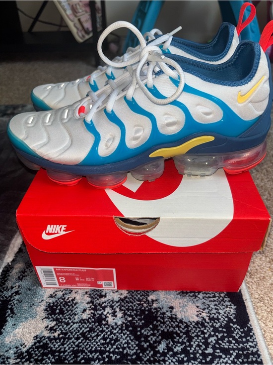 Nike Mens Air VaporMax Plus- White/Citron Pulse Blanc/Citron Pulsation main image 6